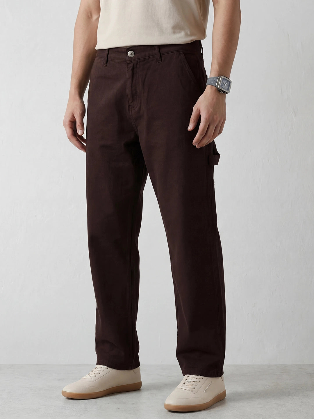 Loose Fit Denim Jeans | Brown