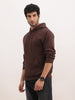 Solid Slim Fit Hooded Sweatshirt | Brown