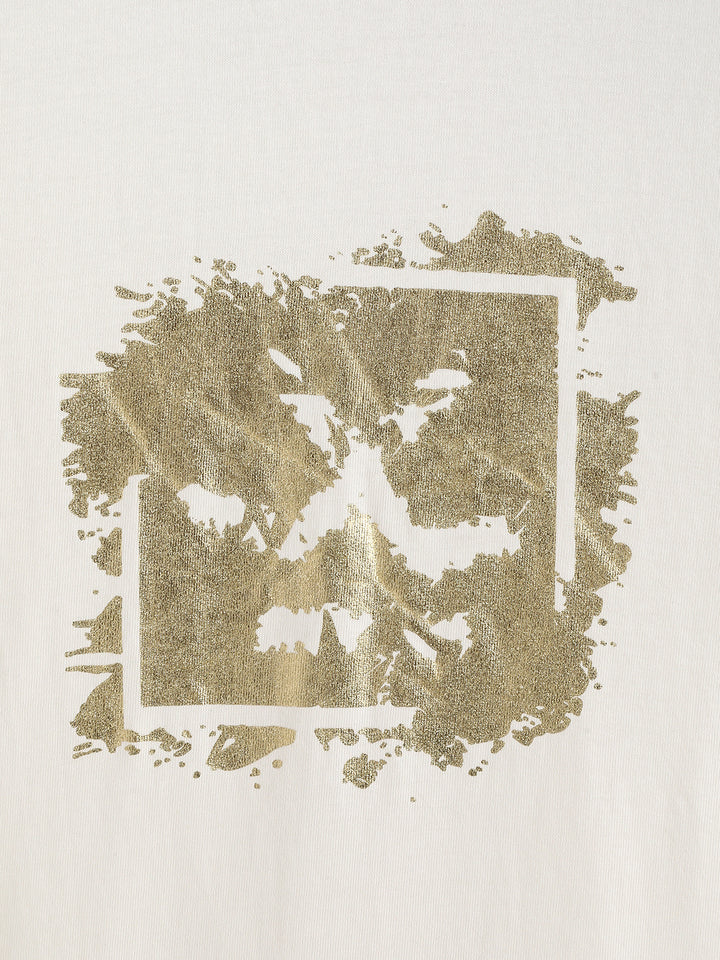 Foil Print Slim Fit T-Shirt | Off White