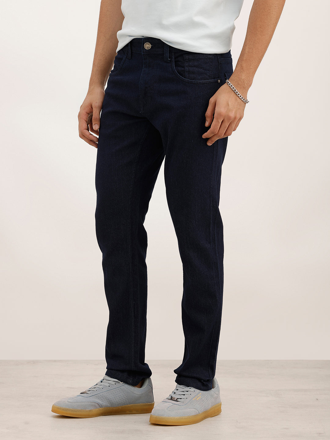Solid Slim Fit Denim Jeans | Dark Blue