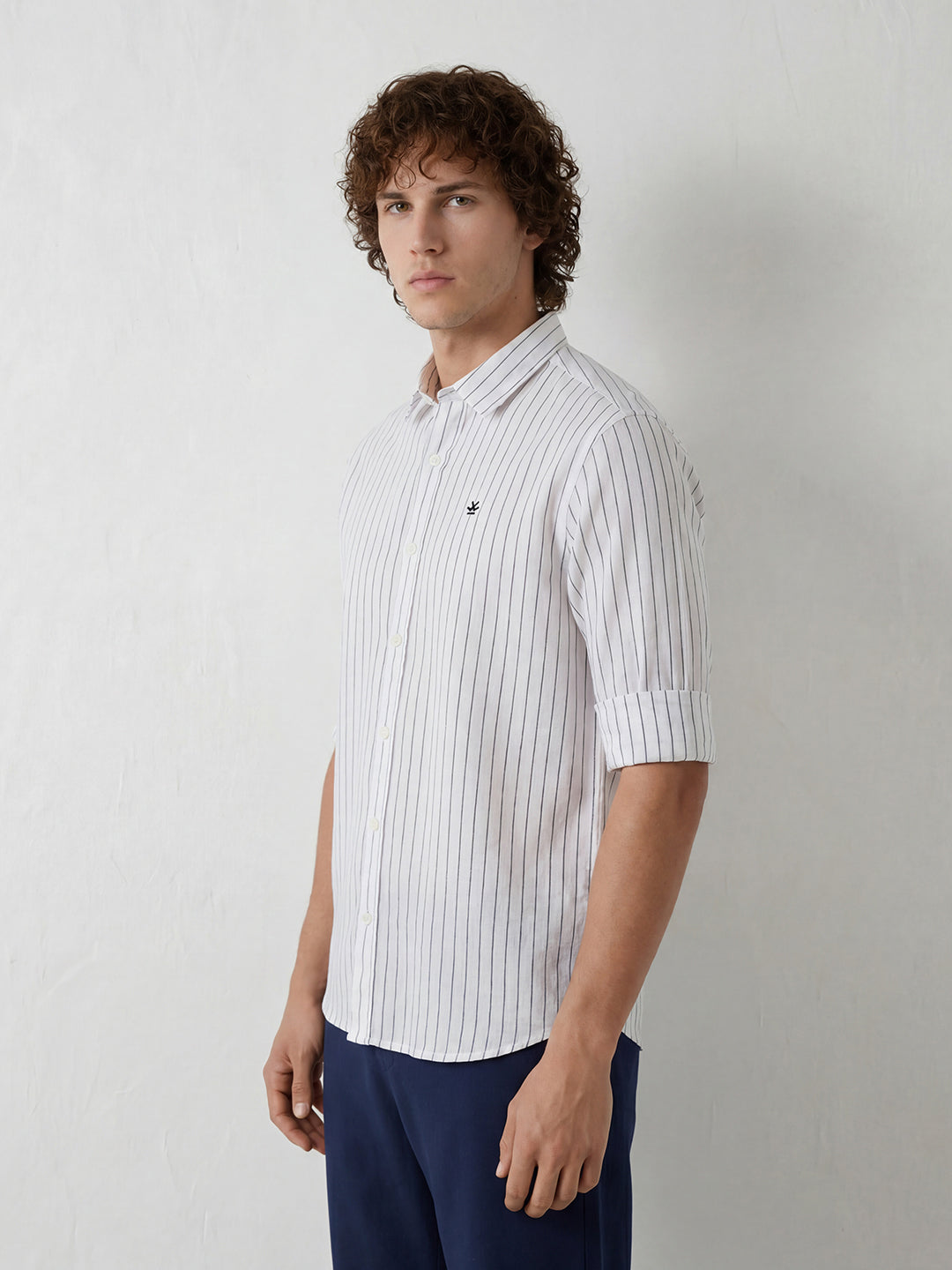 Comfort Fit Striped Shirt | Black
