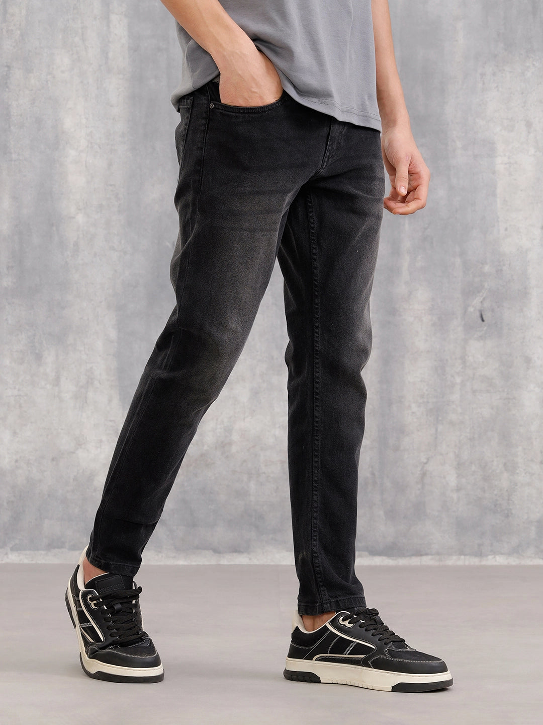 Skinny Crop Vintage Wash Jeans | Black