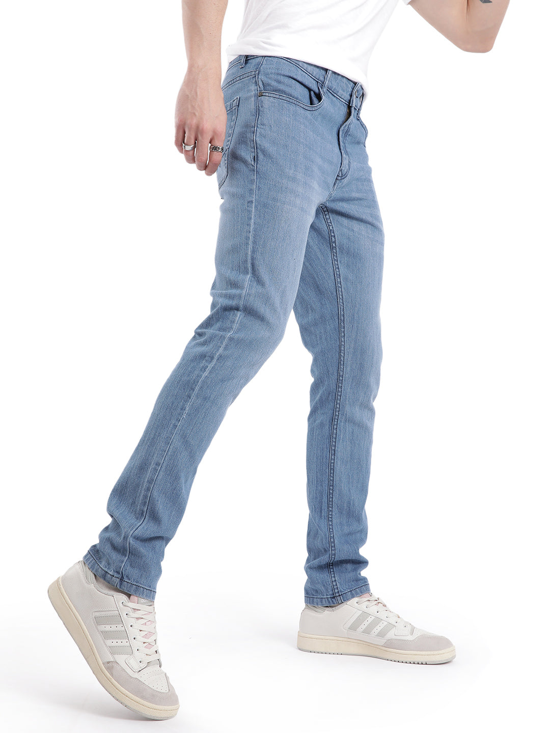 Casual Solid Blue Slim Fit Jeans