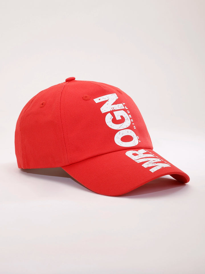 Printed "Disrupt" Graphic Cap | Red