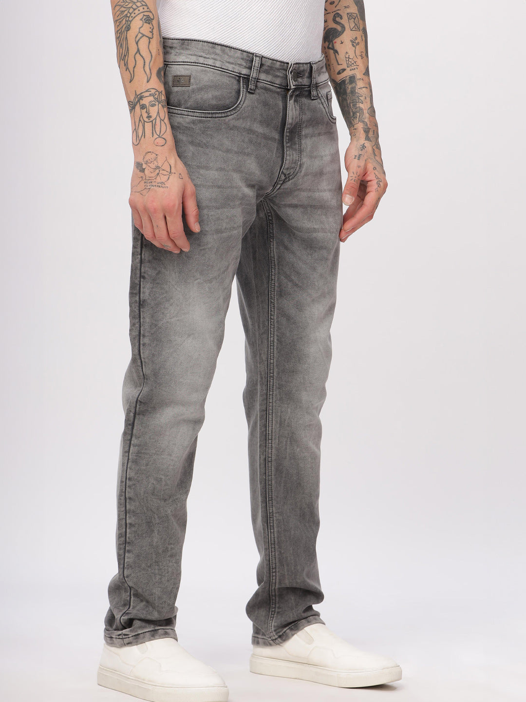 Cloudy Grey Straight Fit Jeans