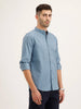 Textured Regular Fit Full Sleeved Shirt | Blue