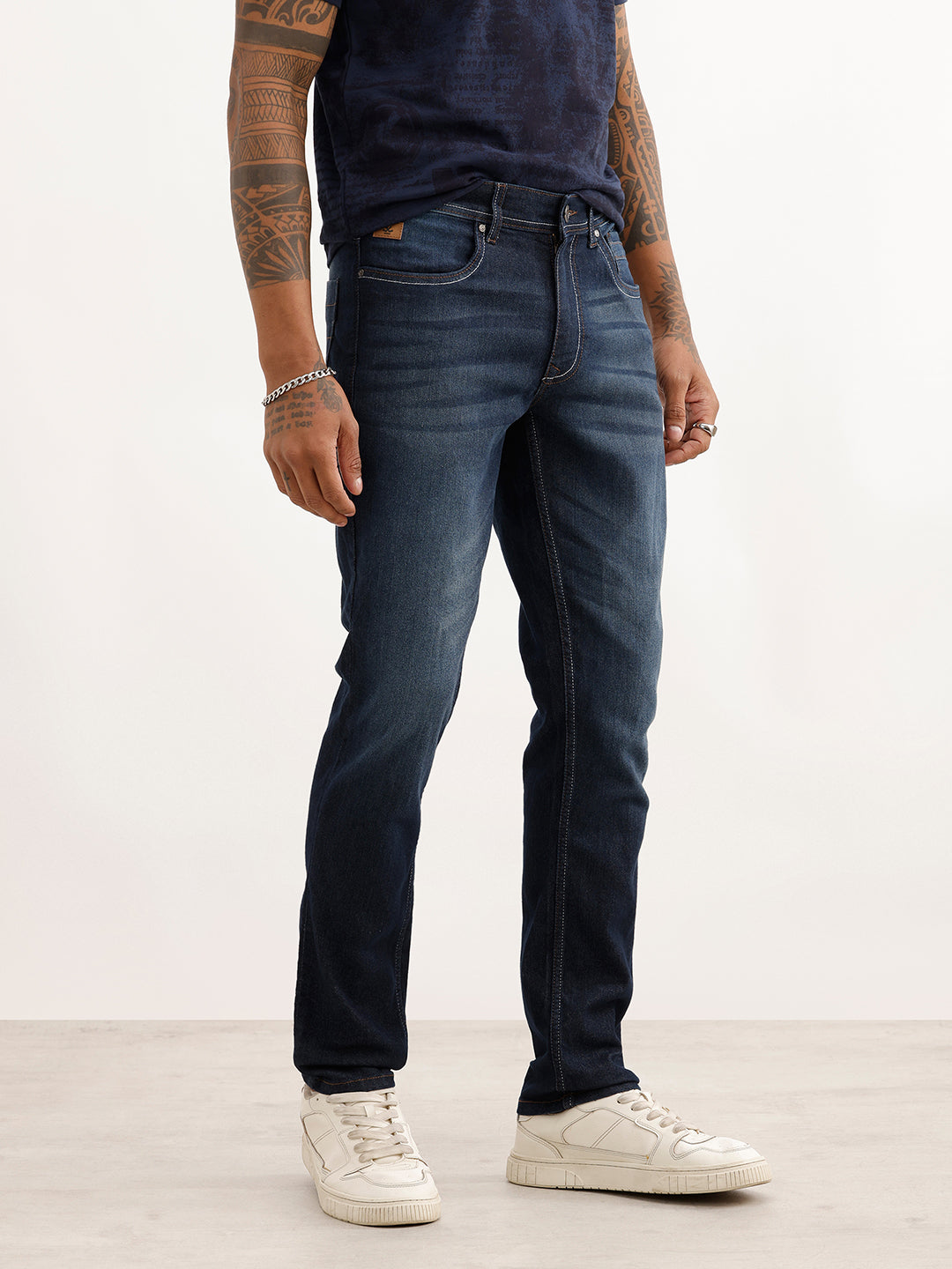 Faded Slim Fit Denim Jeans | Blue