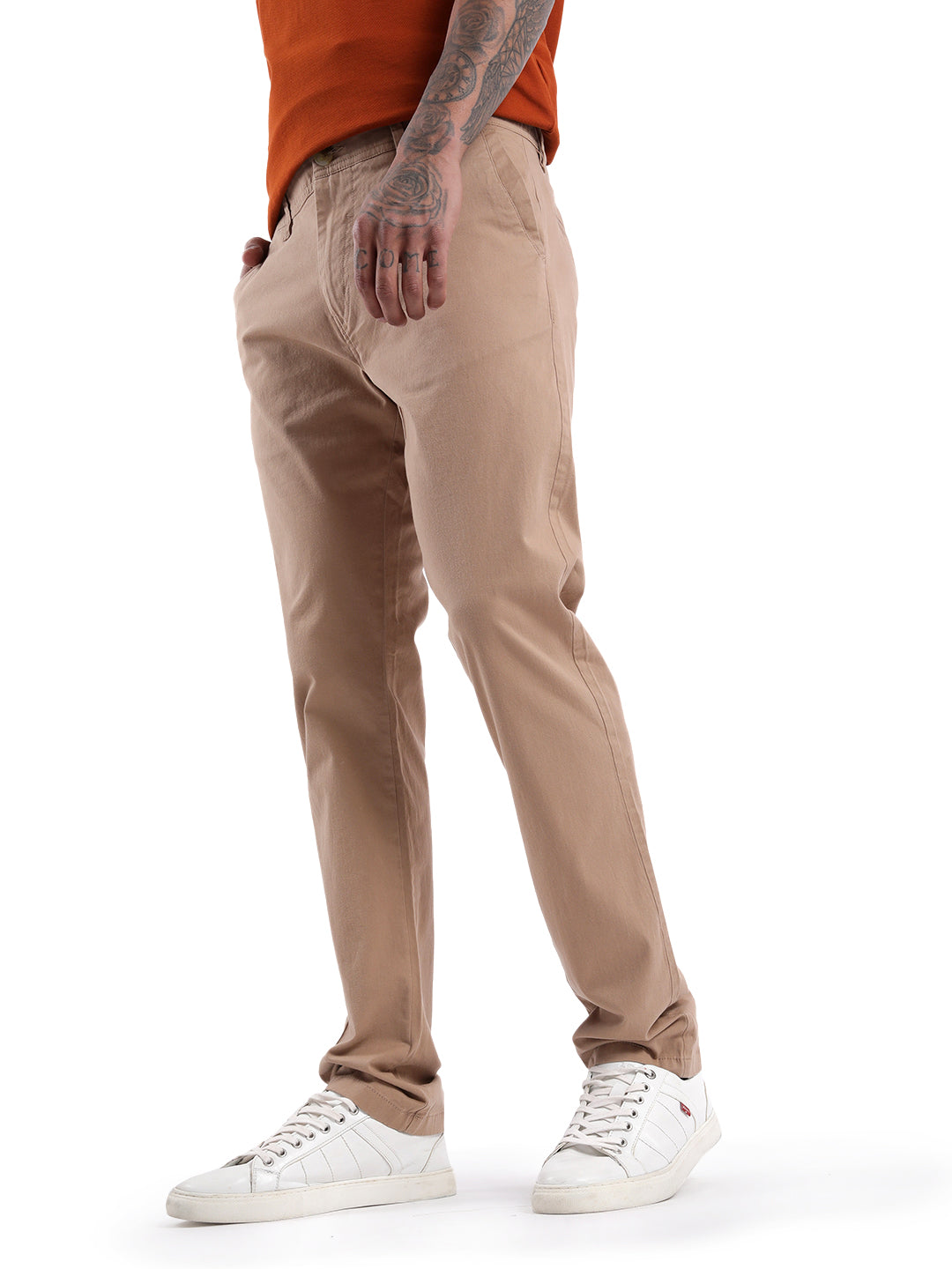 Khaki Twill Slim Fit Trouser