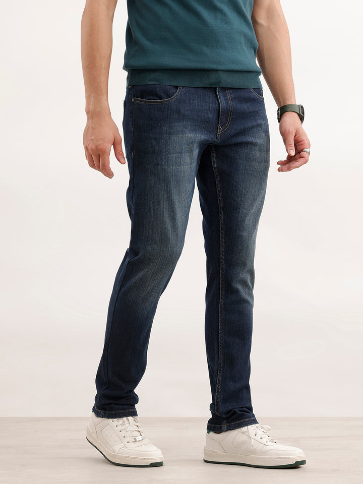 Faded Slim Fit Denim Jeans  | Blue