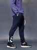 Men's casual slim fit jogger with placement graphic print | Navy Blue