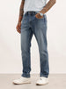 Straight Fit Washed Denim Cargo | Light Blue