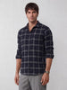 Regular Fit Checkered Shirt | Navy Blue