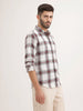 Textured Regular Fit Checkered Shirt | Maroon