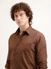 Solid Regular Fit 100% Cotton Shirt | Brown