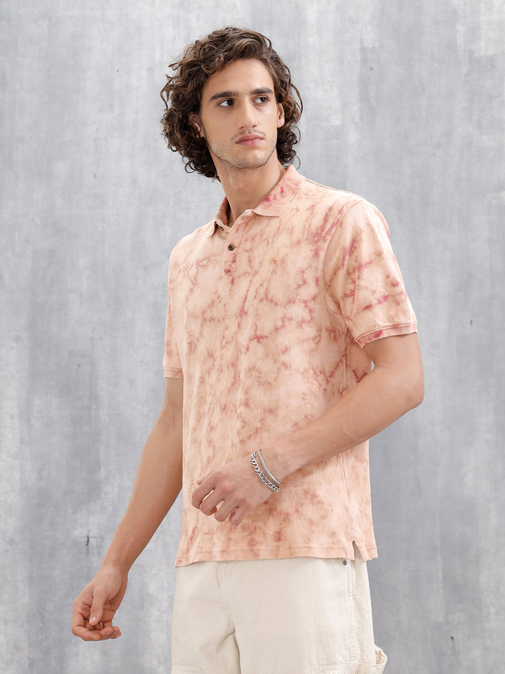 Marble Tie & Dye Comfort Fit T-Shirt | Maroon