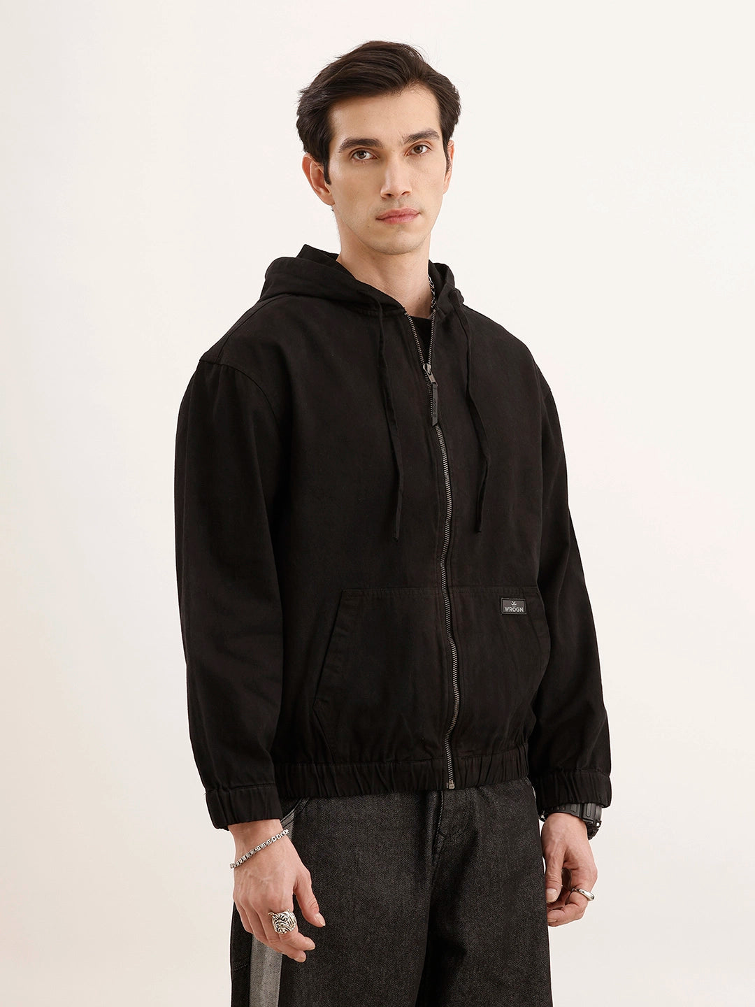 Oversized Fit Hooded Jacket | Black