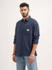 Oversized Solid Double Pocket Shirt | Blue