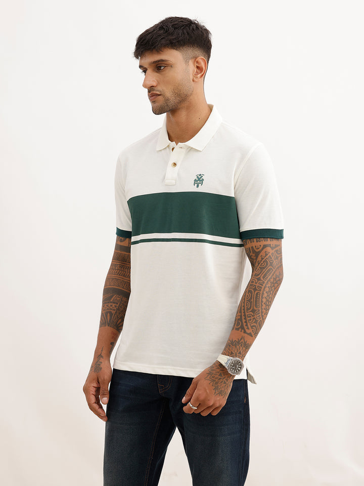 Regular Fit Placement Printed Polo T-Shirt | Beige