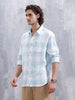 Men’S Boxy Fit Checkered Pattern Shirt | White