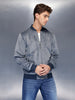 Suede finish bomber Jacket | Blue