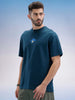 Oversized Fit Puffer Back Printed T-Shirt | Teal