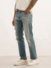 Faded Anti Fit Distressed Denim Jeans | Light Blue