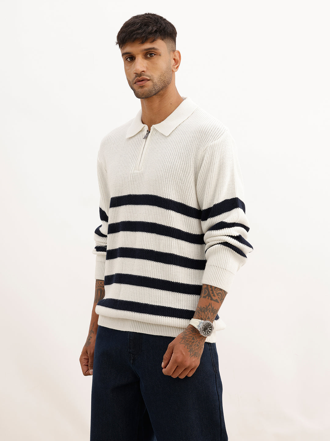 Classic Comfort Fit Knitted T-Shirt | White