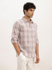 Slim Fit Checkered Full Sleeve Shirt | Brown