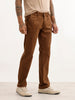 Solid Straight Fit Trouser | Brown