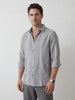 Comfort Fit Striped Shirt | Grey