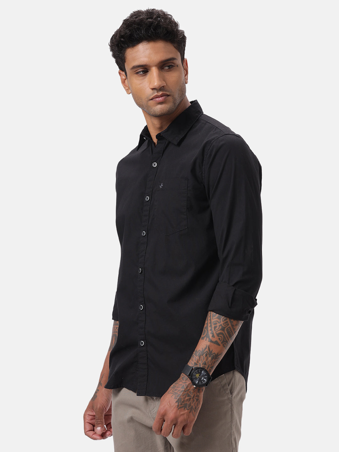 Fresh Black Solid Casual Shirt