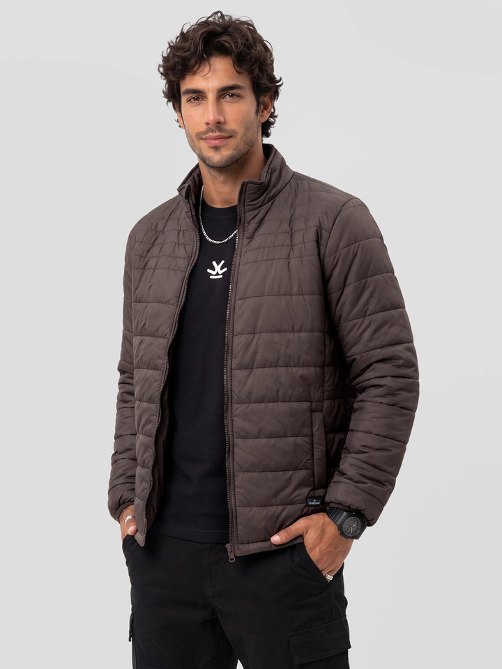 Regular Fit Puffer Jacket | Brown