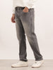 Washed Straight Fit Denim Jeans | Light Grey