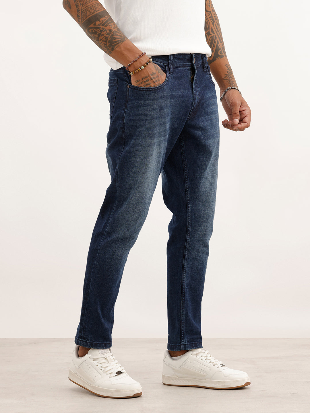 Slim Crop Fit Denim Jeans | Blue