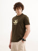 Slim Fit Placement Printed T-Shir  | Olive