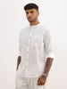 Solid Regular Fit Mandrin Collar Shirt | White
