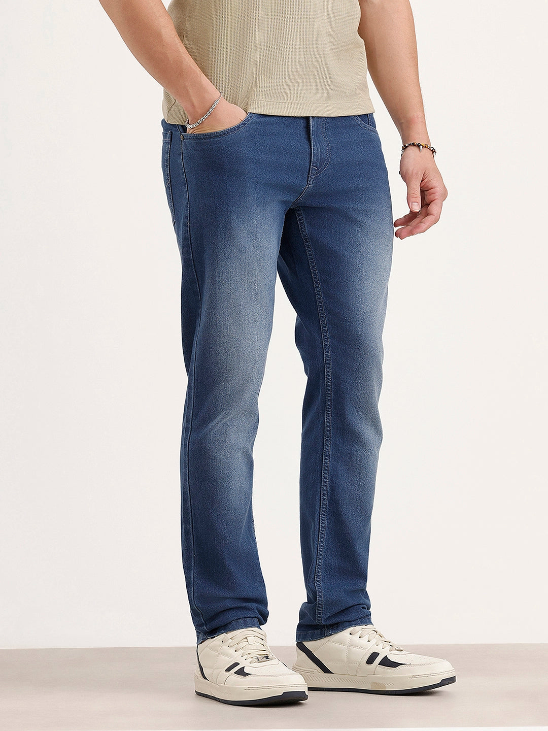 Faded Slim Fit Denim Jeans | Light Blue