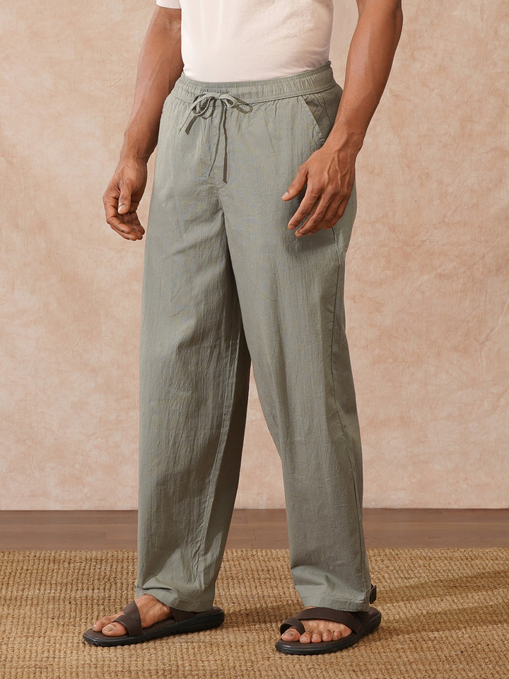 Solid Loose Fit Trouser | Olive