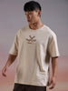 Wrogn Tone Oversized Beige T-Shirt