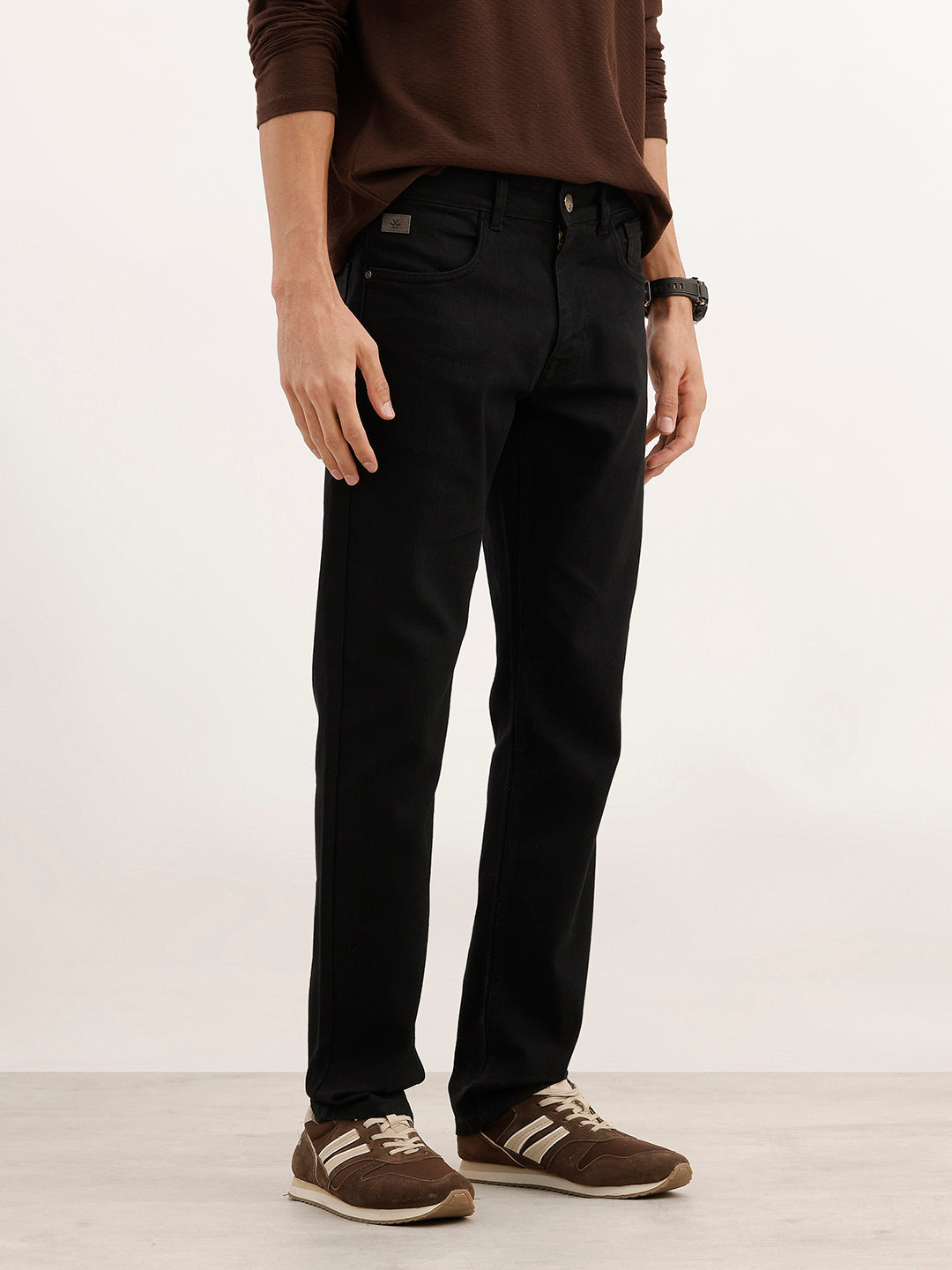 Solid Slim Fit Denim Jeans | Black
