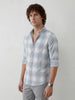 Classic Regular Fit Checkered Shirt | Light Blue