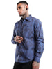 Abstract Navy Satin Printed Shirt