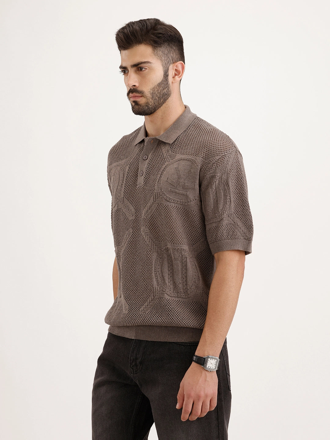 Oversized Flat Knit T-Shirt | Dark Green