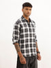 Regular Fit Checkered Full Sleeve Shirt | Black