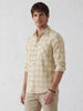 Classic Regular Fit Checkered Shirt | Beige