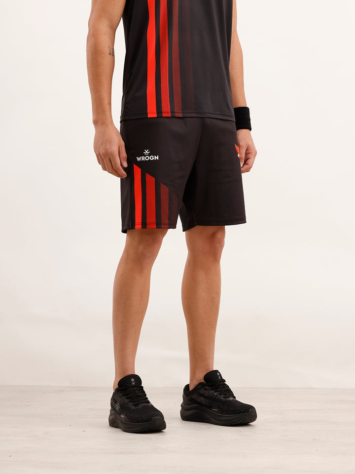 Wrogn x SRH Striped Performance Shorts | Black