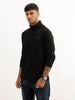 Solid Turtle Neck T-Shirt | Black