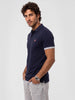 Slim Fit Contrast Sleeve Polo T-Shirt | Navy Blue