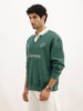 Classic Oversized Contrast Collar Sweatshirt | Green