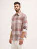 Oversized Fit Checkered Shirt | Pink